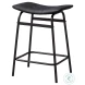 2384 Black Leather Look Bar Stool Set Of 2