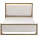 Riley Light Brown Queen Upholstered Panel Bed with LED