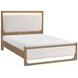 Riley Light Brown Queen Upholstered Panel Bed with LED