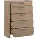 Riley Light Brown 5 Drawer Chest