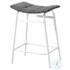 2387 Grey Fabric And White Metal Counter Height Stool Set Of 2