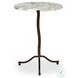 Sophie Veined White Marble Round End Table