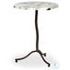 Sophie Veined White Marble Round End Table