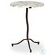 Sophie Veined White Marble Round End Table