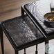 Dalston Smoked Black Cast Glass Square Nesting End Table Set