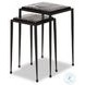 Dalston Smoked Black Cast Glass Square Nesting End Table Set