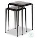 Dalston Smoked Black Cast Glass Square Nesting End Table Set