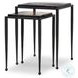 Dalston Amber Cast Glass Round Nesting End Table Set