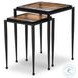 Dalston Amber Cast Glass Round Nesting End Table Set