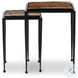 Dalston Amber Cast Glass Round Nesting End Table Set