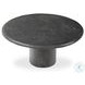 Bonnie Textured Black Concrete Round Coffee Table