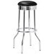 Theodore Black And Chrome Upholstered Top Bar Stool Set of 2