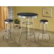 Theodore Black And Chrome Upholstered Top Bar Stool Set of 2