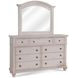 Sedona Cobblestone White 7 Drawer Dresser and Arched Mirror