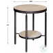 Savery Matte Black And Natural Side Table