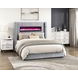 Fitzroy Gray California King Upholstered Low Profile Bed with Electric Fireplace