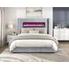 Fitzroy Gray California King Upholstered Low Profile Bed with Electric Fireplace
