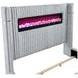 Fitzroy Gray California King Upholstered Low Profile Bed with Electric Fireplace