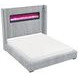 Fitzroy Gray California King Upholstered Low Profile Bed with Electric Fireplace