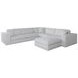 Vivien Ivory 3 Piece Modular Sectional with Pillows and Ottoman