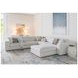 Vivien Ivory 3 Piece Modular Sectional with Pillows and Ottoman