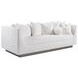 Claudette Cream Bench Seat 95" Sofa with Throw and Ball Pillow