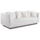 Claudette Cream Bench Seat 95" Sofa with Throw Pillows