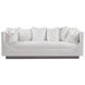 Claudette Cream Bench Seat 95" Sofa with Throw Pillows