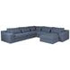 Rita Blue 4 Piece Modular Sectional with Pillows