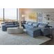 Rita Blue 4 Piece Modular Sectional with Pillows