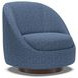 Genevieve Blue Upholstered Swivel Chair