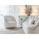 Genevieve White Upholstered Swivel Chair with Pillow