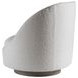 Genevieve White Upholstered Swivel Chair with Pillow