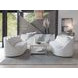 Genevieve Ivory Bench Seat 87" Sofa with Ivory Pillows