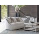Genevieve Ivory Bench Seat 87" Sofa with Ivory and Stripes Pillows