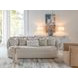 Genevieve Ivory Bench Seat 87" Sofa with Ivory Pillows
