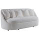 Genevieve Ivory Bench Seat 87" Sofa with Ivory Pillows