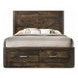 Elettra Rustic Walnut Queen Storage Panel Bed