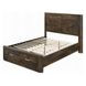 Elettra Rustic Walnut Queen Storage Panel Bed