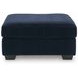 SimpleJoy Navy Upholstered Square Oversized Accent Ottoman