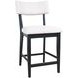 Beck White and Black Upholstered Counter Height Stool Set of 2