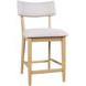 Beck White and Natural Upholstered Counter Height Stool Set of 2