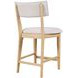 Beck White and Natural Upholstered Counter Height Stool Set of 2