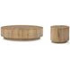 Renan Natural Reclaimed French Oak Round Occassional Table Set