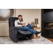 Sophisticated Steel Performance Fabric Swivel Gliding Power Recliner with Power Lumbar and USB Charging