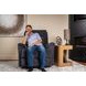 Sophisticated Steel Performance Fabric Swivel Gliding Power Recliner with Power Lumbar and USB Charging