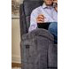 Sophisticated Steel Performance Fabric Swivel Gliding Power Recliner with Power Lumbar and USB Charging