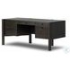 Reza Worn Black Parawood 70" Drawer Desk