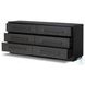 Adolfo Modern Black Ash 6 Drawer Dresser