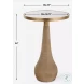 Carys Natural And Antique Brass Accent Table